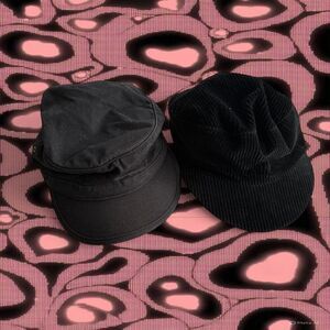2 Piece Black Newsboy Cap Bundle